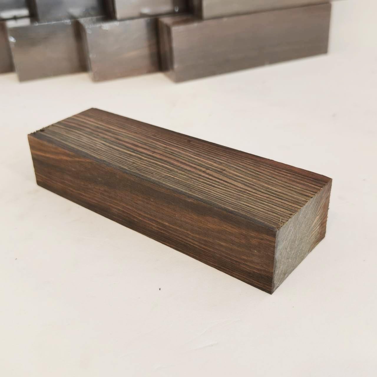 1 Pc 1.5"x1"x5.125" Macassar Ebony Exotic Lumber Hardwood Burl Handle Scales