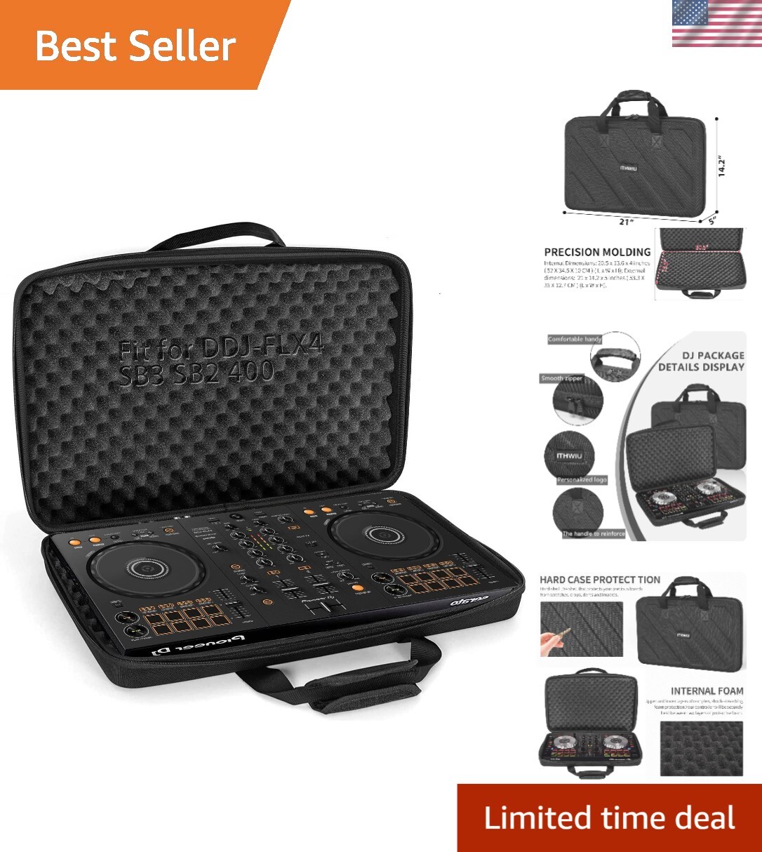 Stylish Travel Case for DDJ Controllers with Argyle Pattern and Buffer Sponge