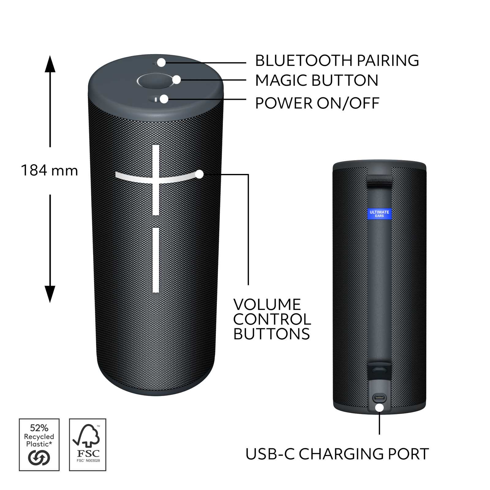 Ultimate Ears - BOOM 4 Portable Wireless Bluetooth Speaker with Waterproof, D...