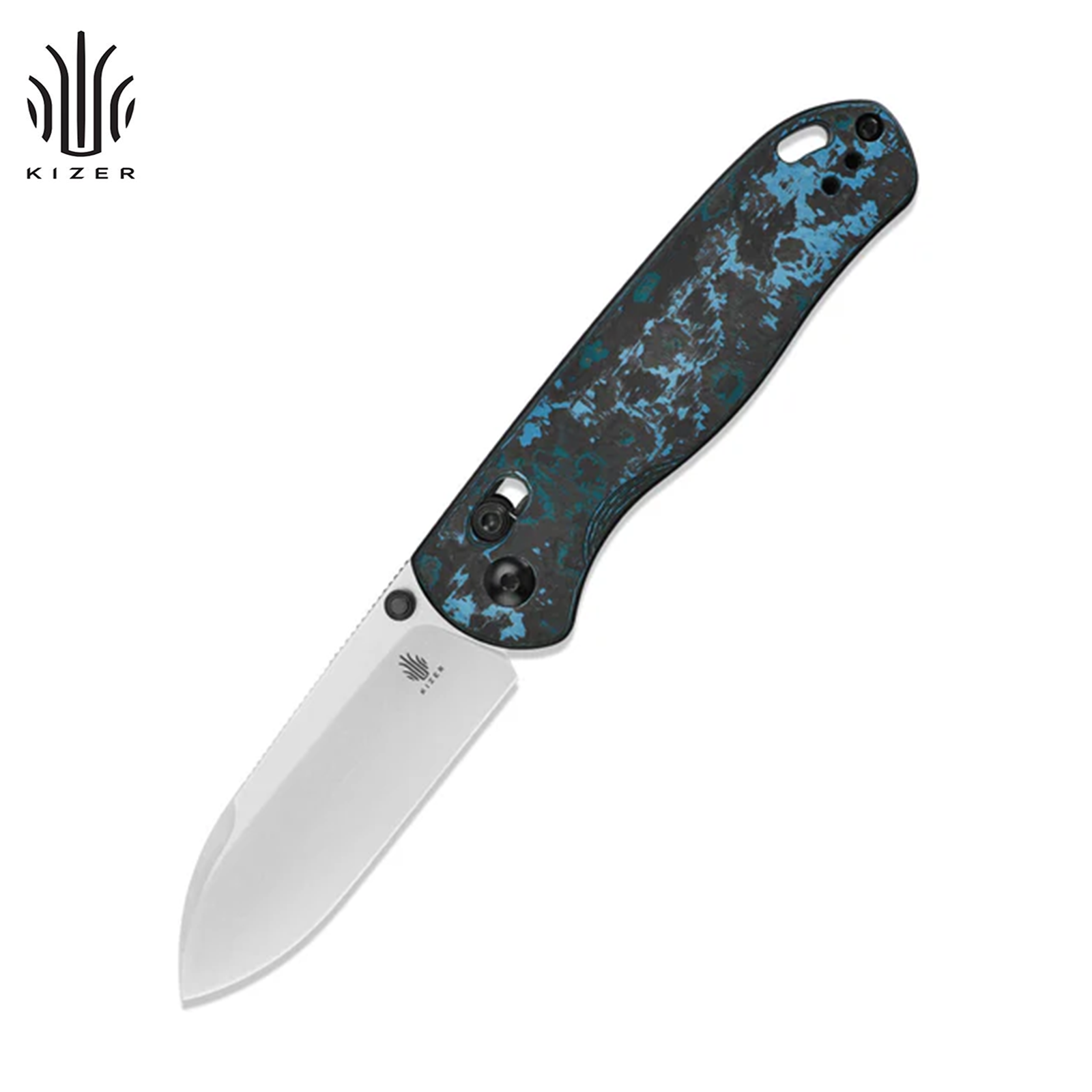 Kizer AZO Drop Bear Folding Knife Elmax Blade Clutch Lock Fatcarbon Ki3619A2