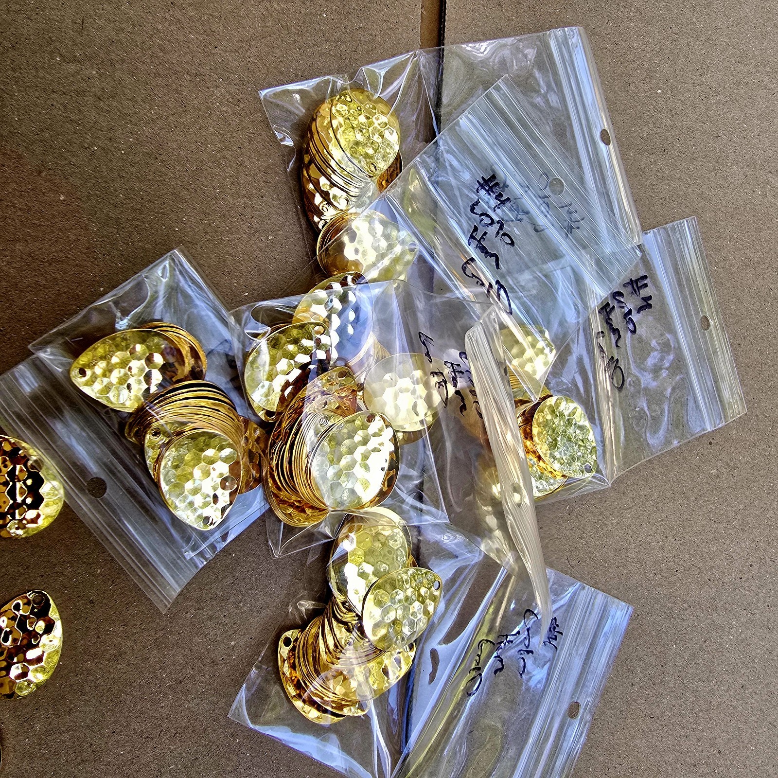 25ct #4 Premium Gold Hammered Colorado Blades For Lures