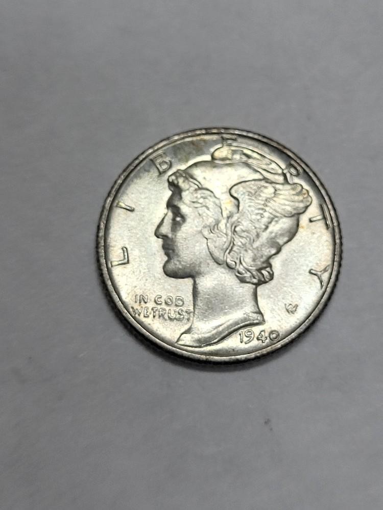 1940 Mercury Dime  LUSTER !!