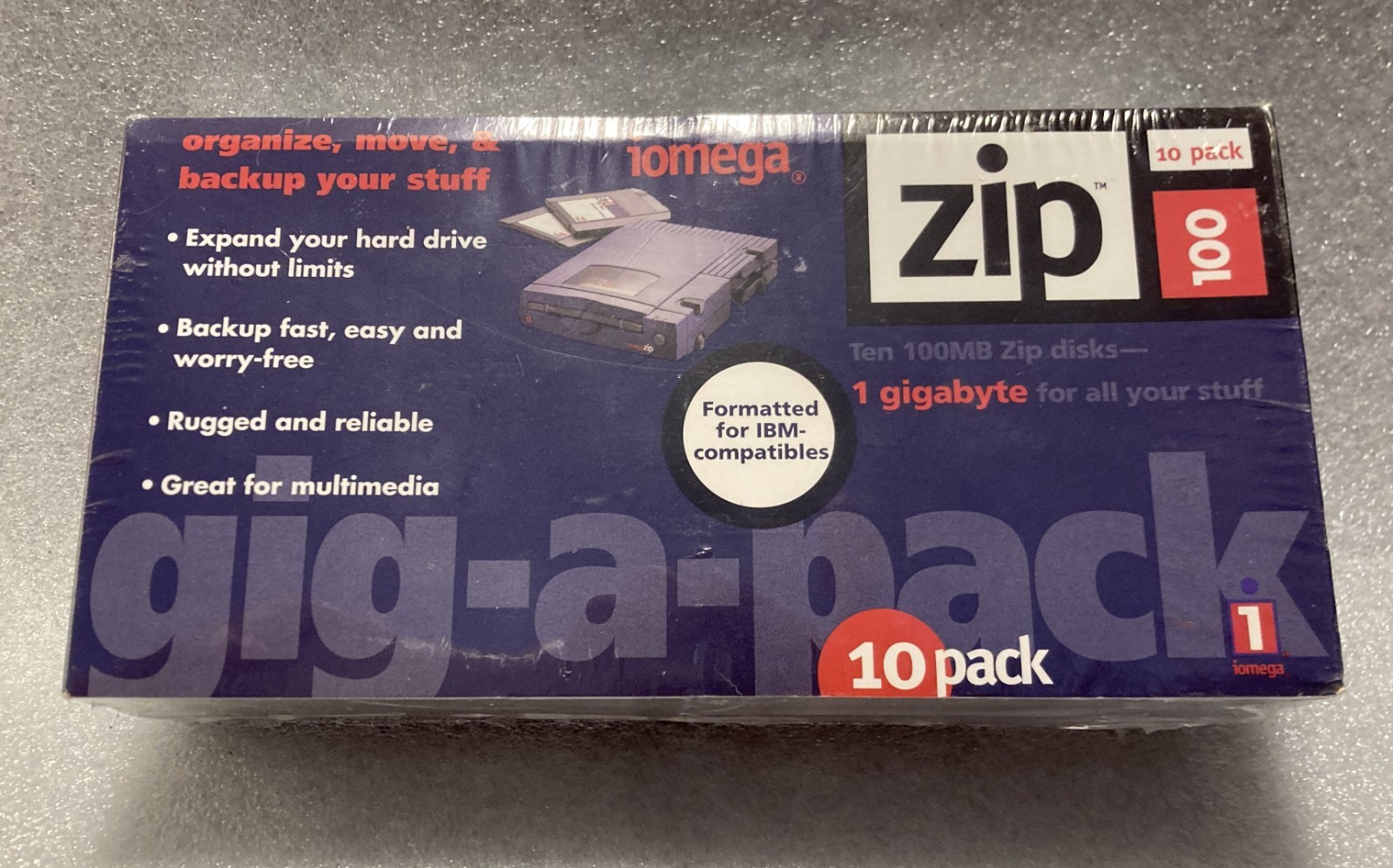 Iomega Zip 100 100MB Disks Formatted for IBM compatable- NEW SEALED - 10 Pack