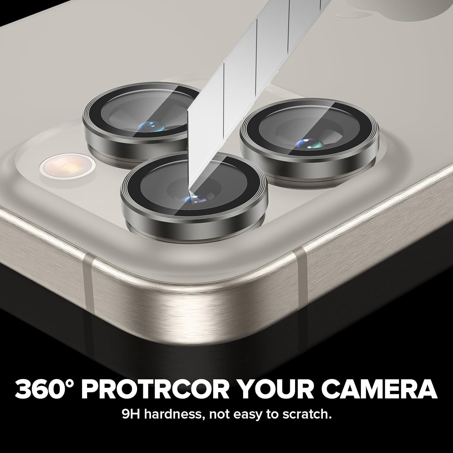 For iPhone 16 15 Pro Max Plus Metal Ring Tempered Glass HD Camera Lens Protector