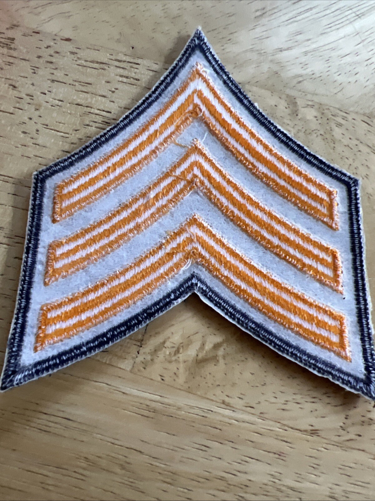 Sergeant Rank Chevron Patch 3”x3.5”. NEW