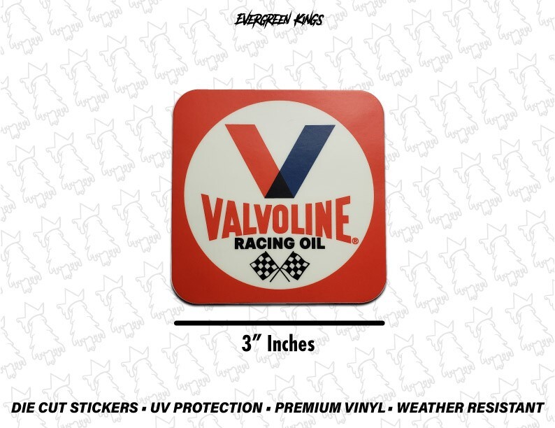 VALVOLINE Racing Oil Sticker - 3 inch Square 70s 80's Old School Vintage Hot Rod