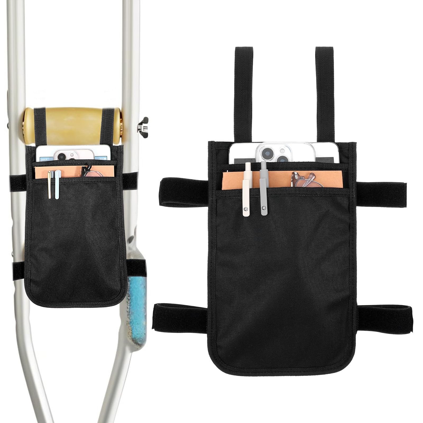 Crutch Bag, Portable Crutch Storage Organizer 2 Pockets
