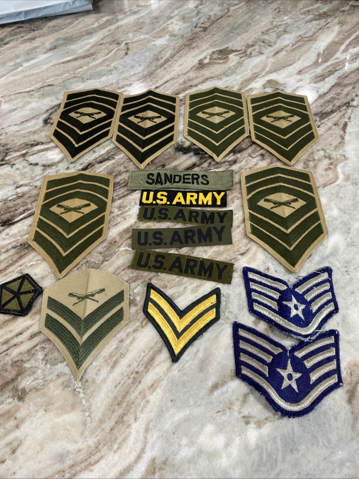 Vintage Lot Of 16 US Marine Corps Master Gunnery Sergeant Army Air Force Patches