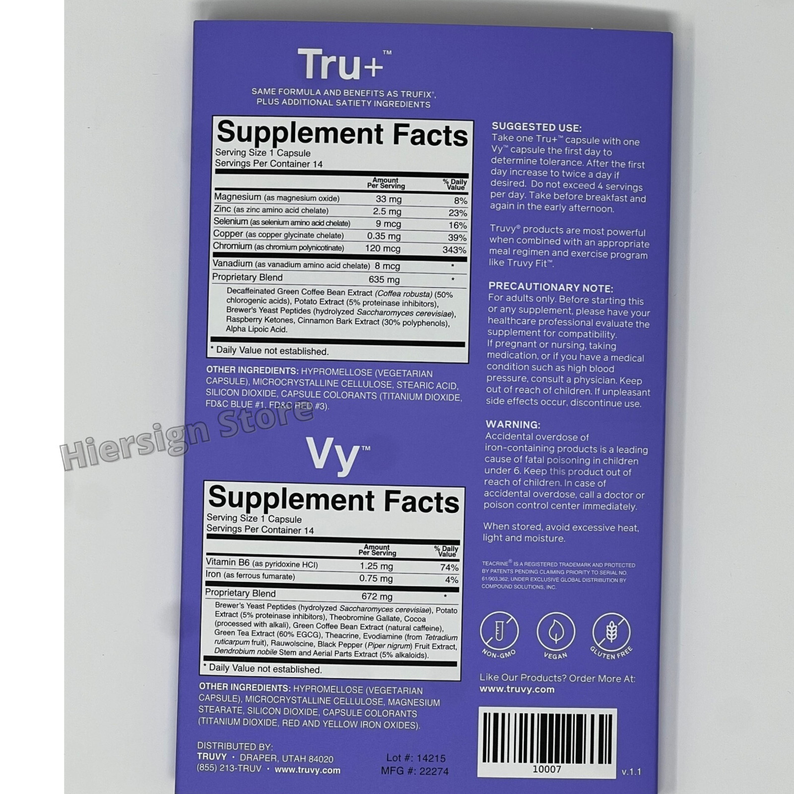 New & FRESH TruVision Health 2 Week Supply Weightloss Energy TRU+ and VY 56 CT