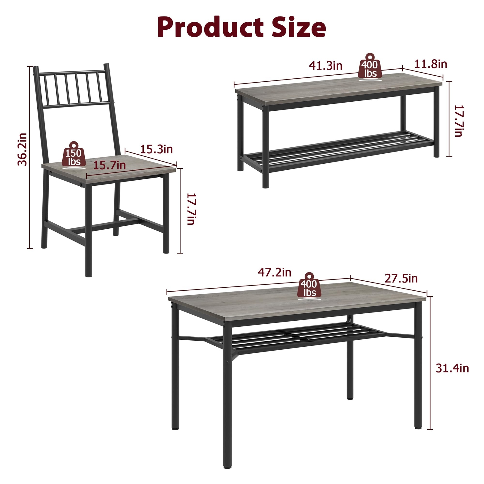 Modern Dining Room Table Set for 4 Modern Kitchen Table Set with Bench and Chair