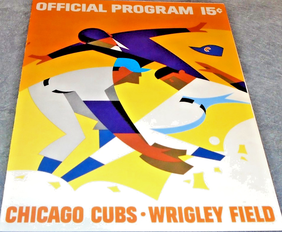1967 CHICAGO CUBS VS. NEW YORK METS MLB PROGRAM SCORECARD  RARE WRIGLEY FIELD!