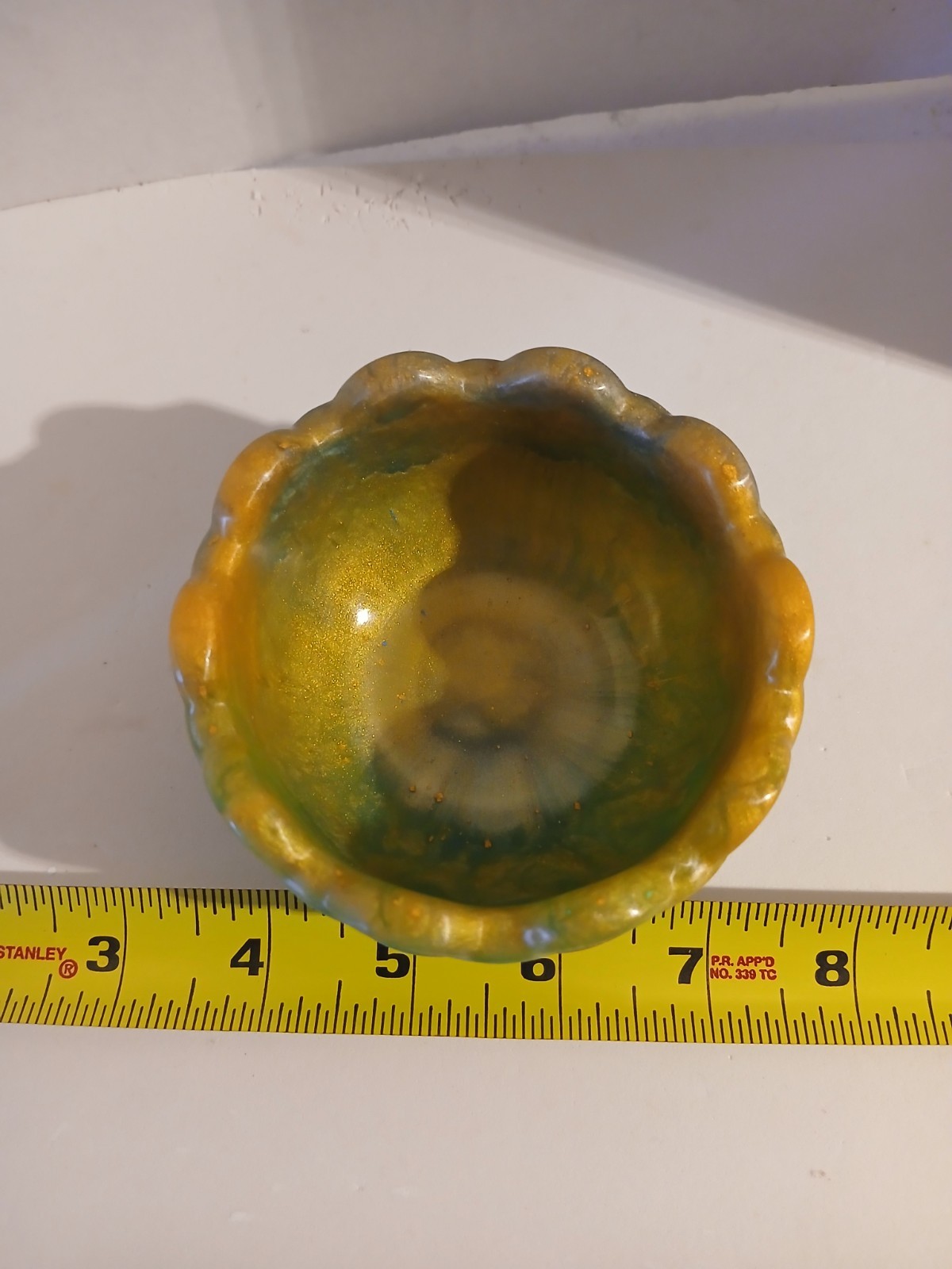 Handmade Epoxy Resin Trinket Bowl With Scallops Design