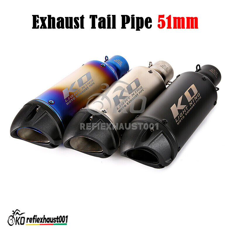 Universal 51mm Exhaust Vent Pipe Modified Tail Tube Slip On Motorcycle Dirt Bike