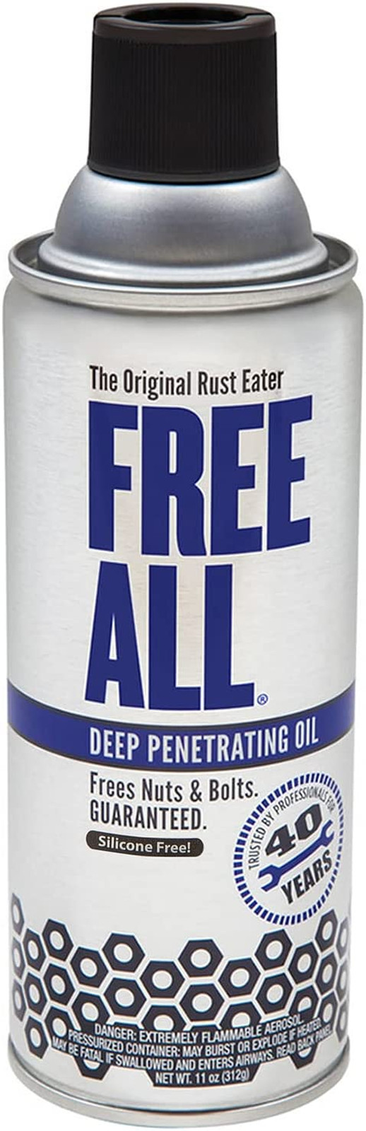 Free All Rust Eater Deep Penetrating Oil, 11 Oz Aerosol – Loosens Rusted Bolt...