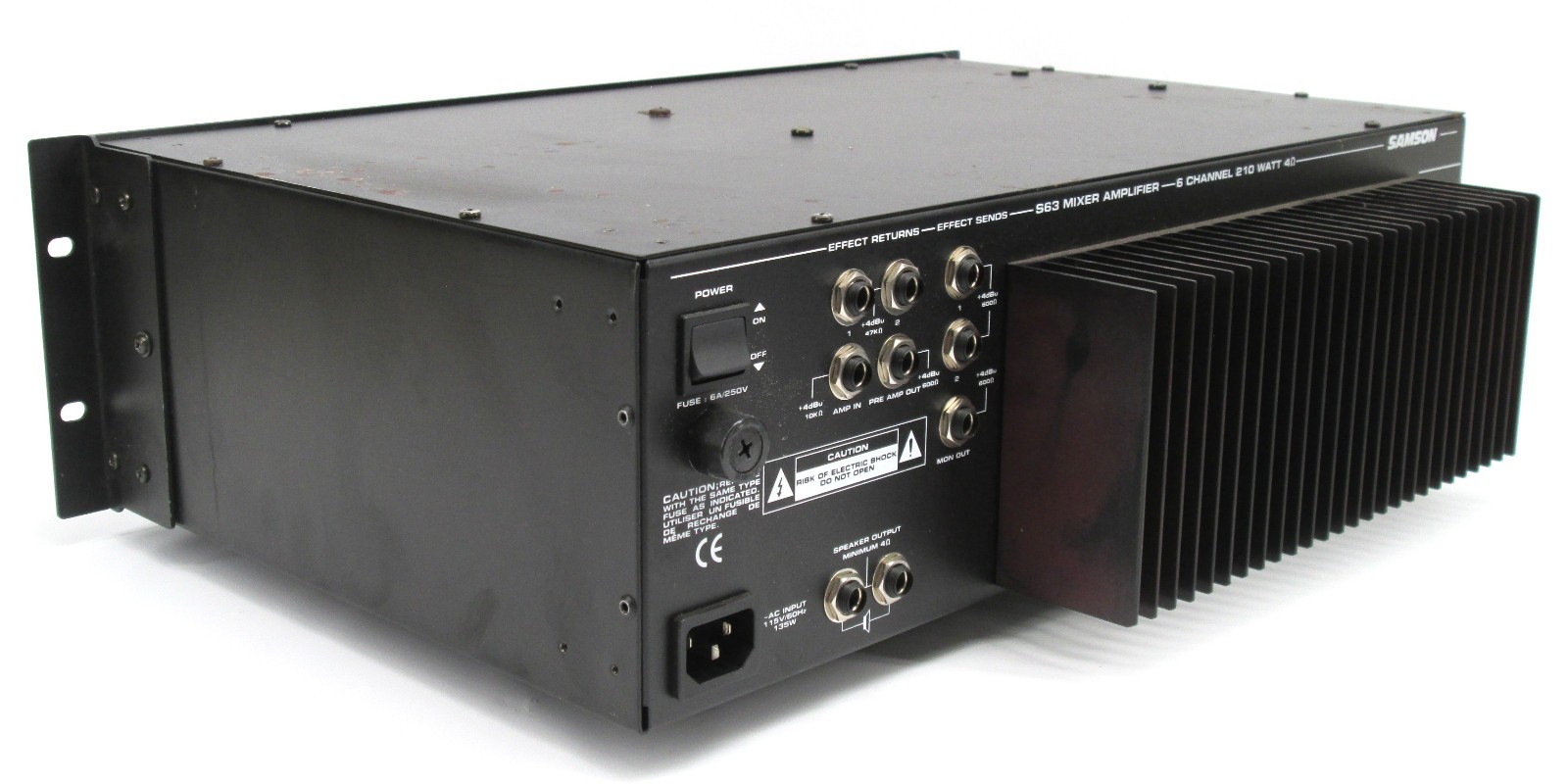 Samson S63 6-Channel Powered Mixer Pre-amplifier Preamp