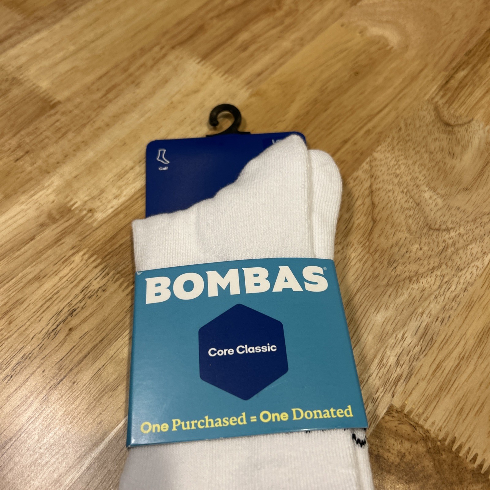 Bombas Core Classic Unisex Original Half Calf Socks White Size Large Cotton