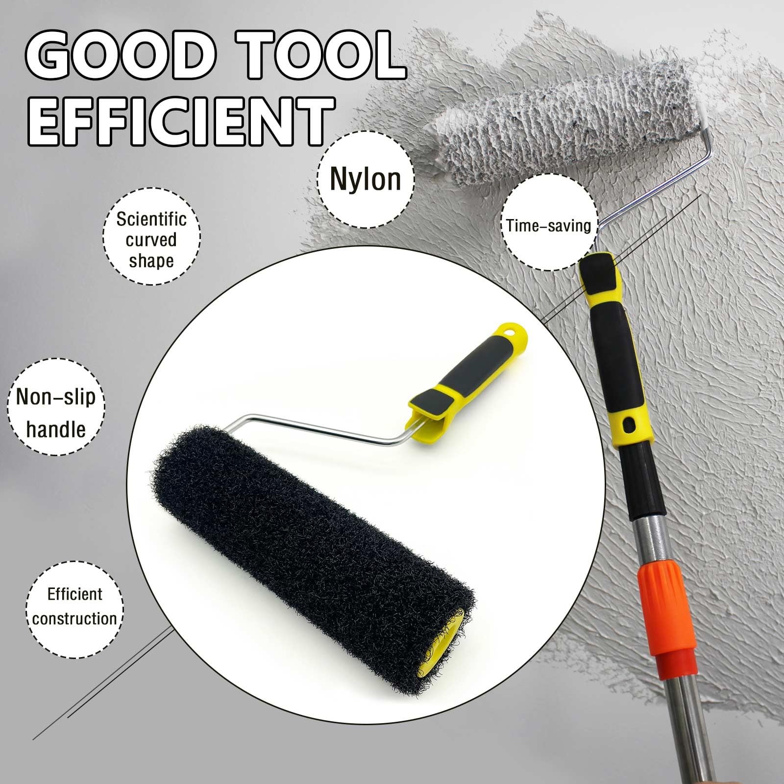 XWADJCD 9 Inch Drywall Compound Roller, Texture Roller 9 Inch, Yellow