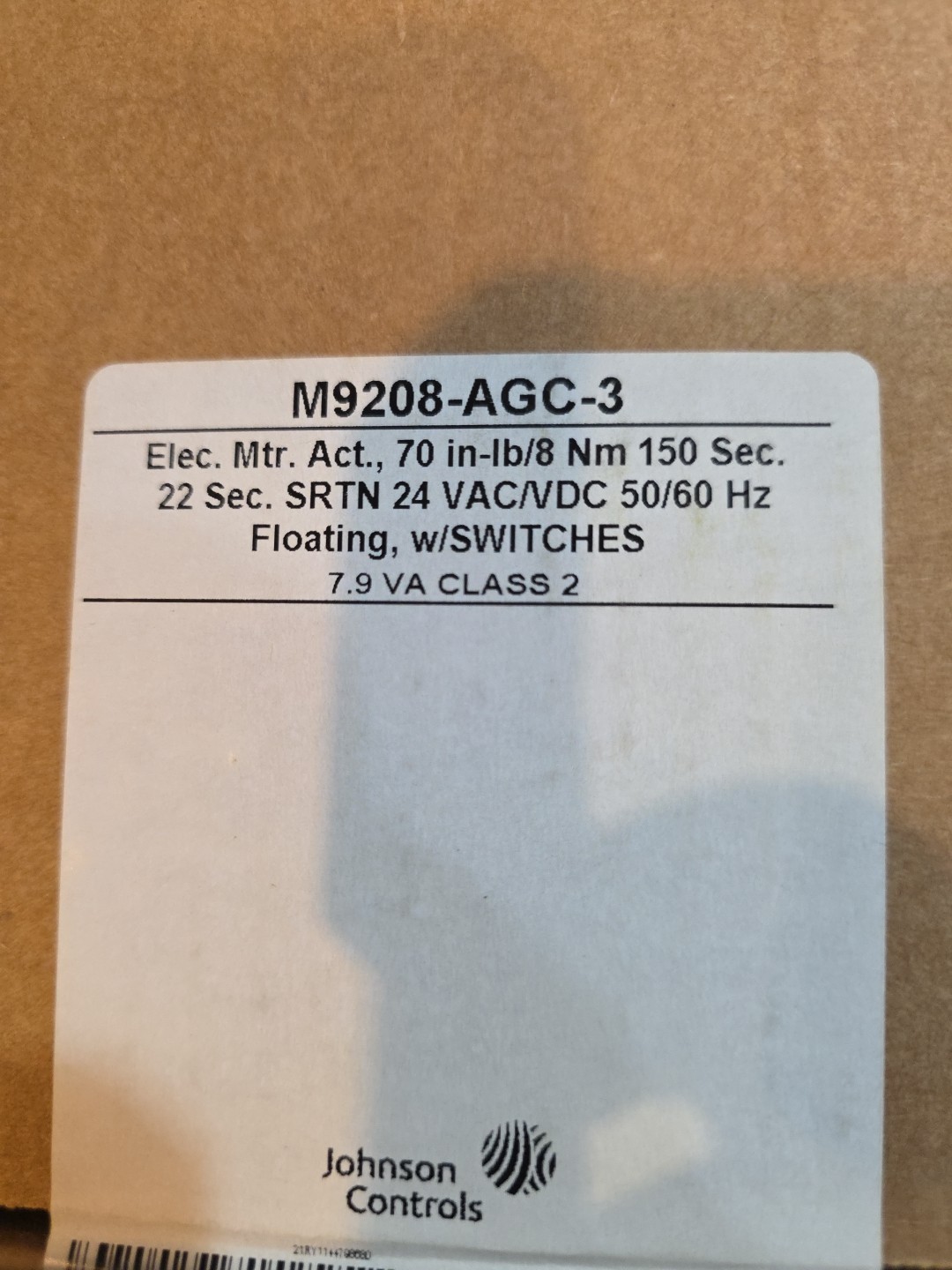 Johnson Controls M9208-AGC 3 Actuator 24vac Floating with Switches New In Box