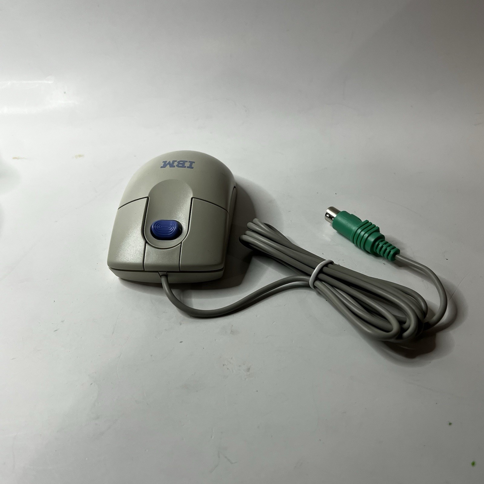 Vintage IBM Mouse MO09K PS/2 ScrollPoint II Ball Retro PC ~ Tan