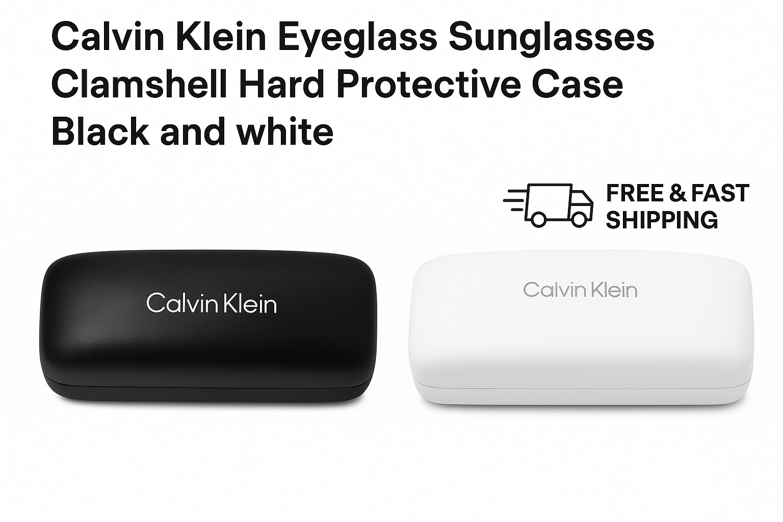 Calvin Klein Eyeglass Sunglasses Clamshell Hard Protective Case – Black & White