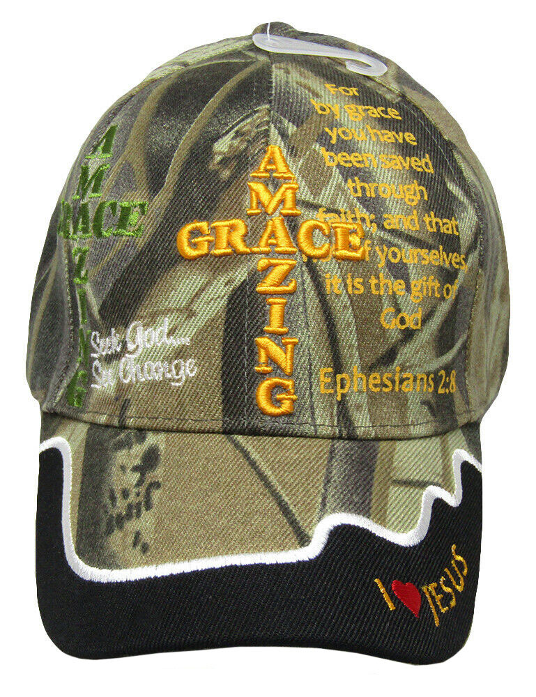 Amazing Grace Religious Cap Seek God See Change Hat I Love Jesus Faith Truth