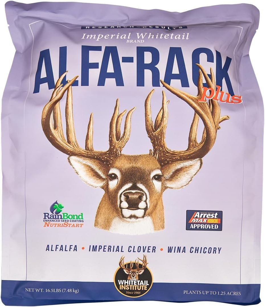 Alfa-Rack Plus - 16.5 lbs of High-Protein Deer Food Plot Seed for Total Coverage