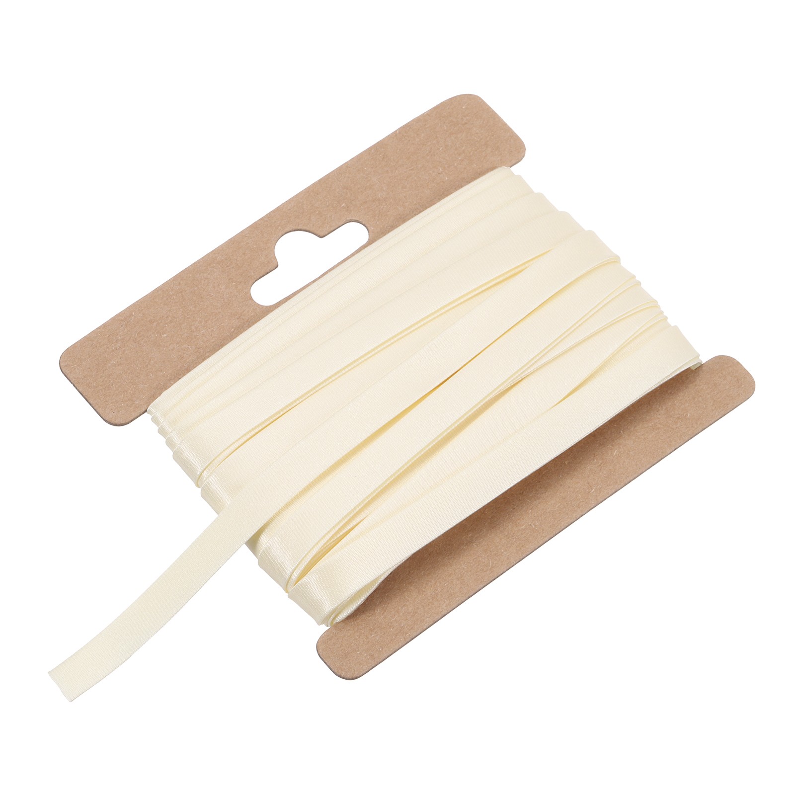 Double Fold Bias Tape 1/3 Inch x 6 Yards Satin Pre-fold Tape Beige White