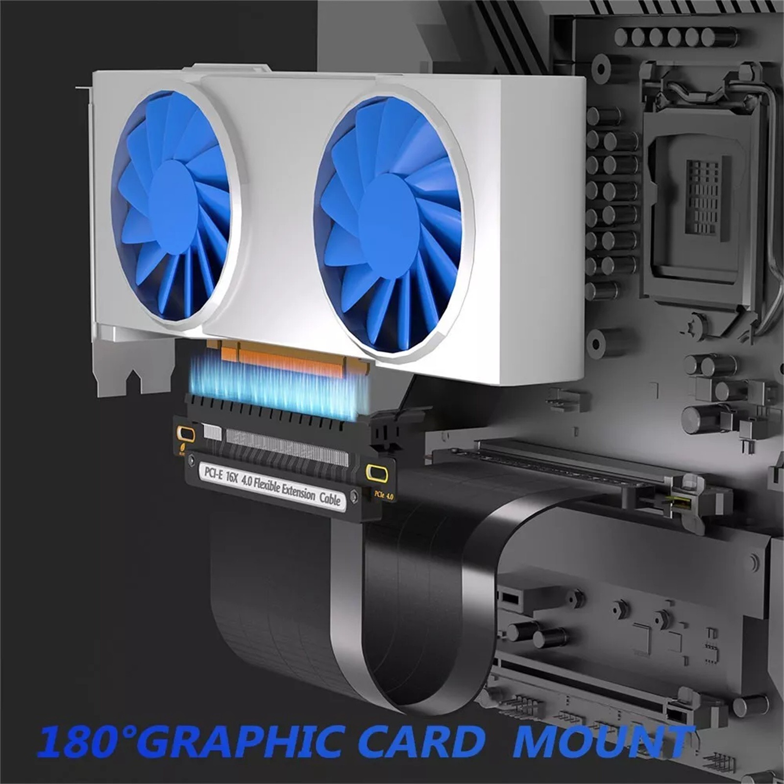 PCI-E 4.0 Extension Cable GPU Riser Cable Compatible With Most GPU/Motherboard