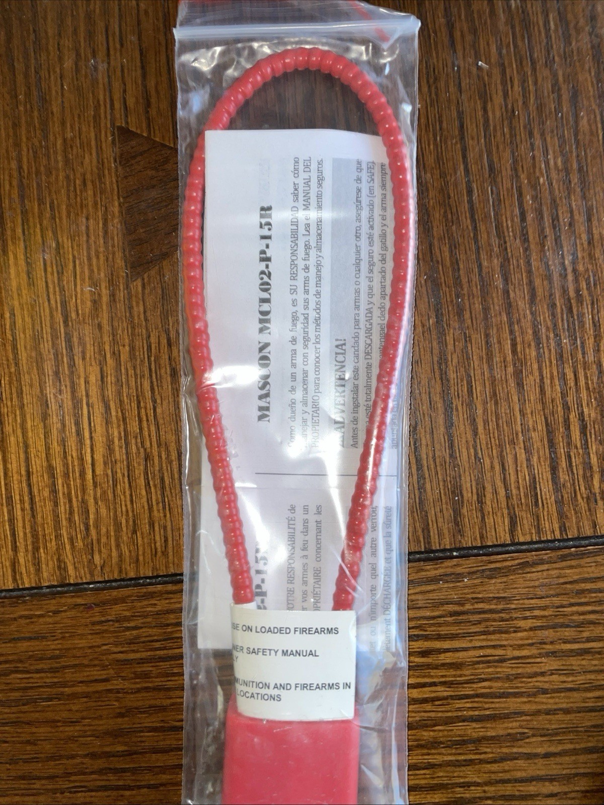 New Mascon MCL02-P-15R Firearm Gun Safety Cable Lock  (RED) 2 Keys