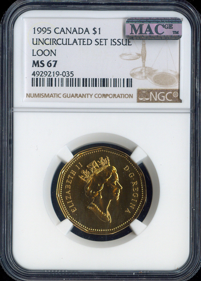 1995 Canada Loon Dollar $1 NGC MS67 MAC  - Quality