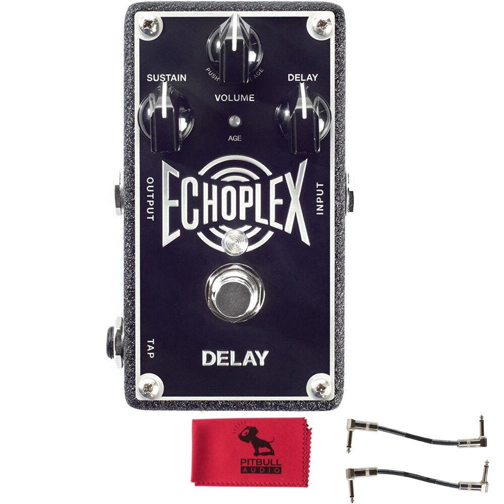 Dunlop EP103 Echoplex Delay Pedal w/ Patch Cables & Pitbull Audio Cloth