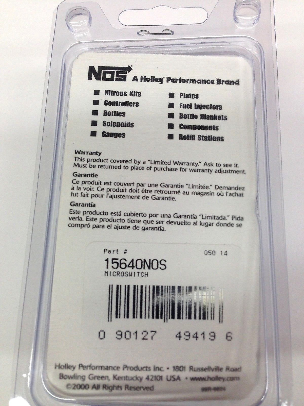NOS 15640 Nitrous Microswitch w/ bracket - Wide Open Throttle Switch