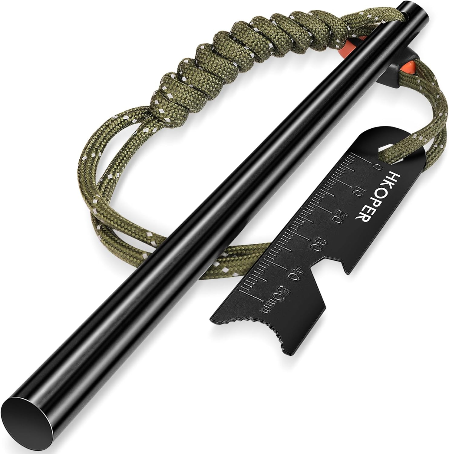 Ferro Rod Fire Starter with Striker, Flint and Steel, 6" X 3/8" | 20,000+ Strike
