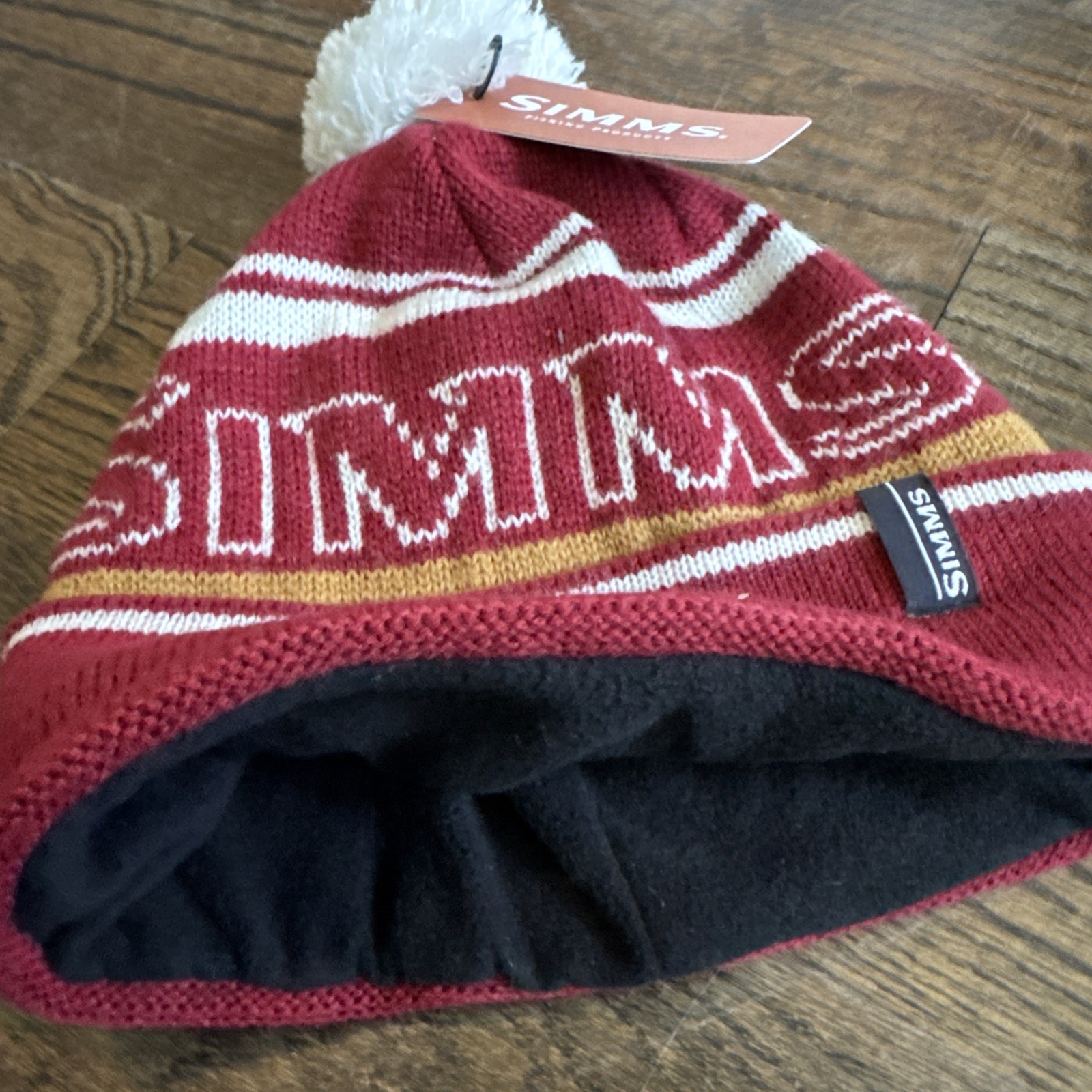 Simms Wildcard Knit Hat - Fleece Lined Beanie - Ruby - WARM - NEW wTags!