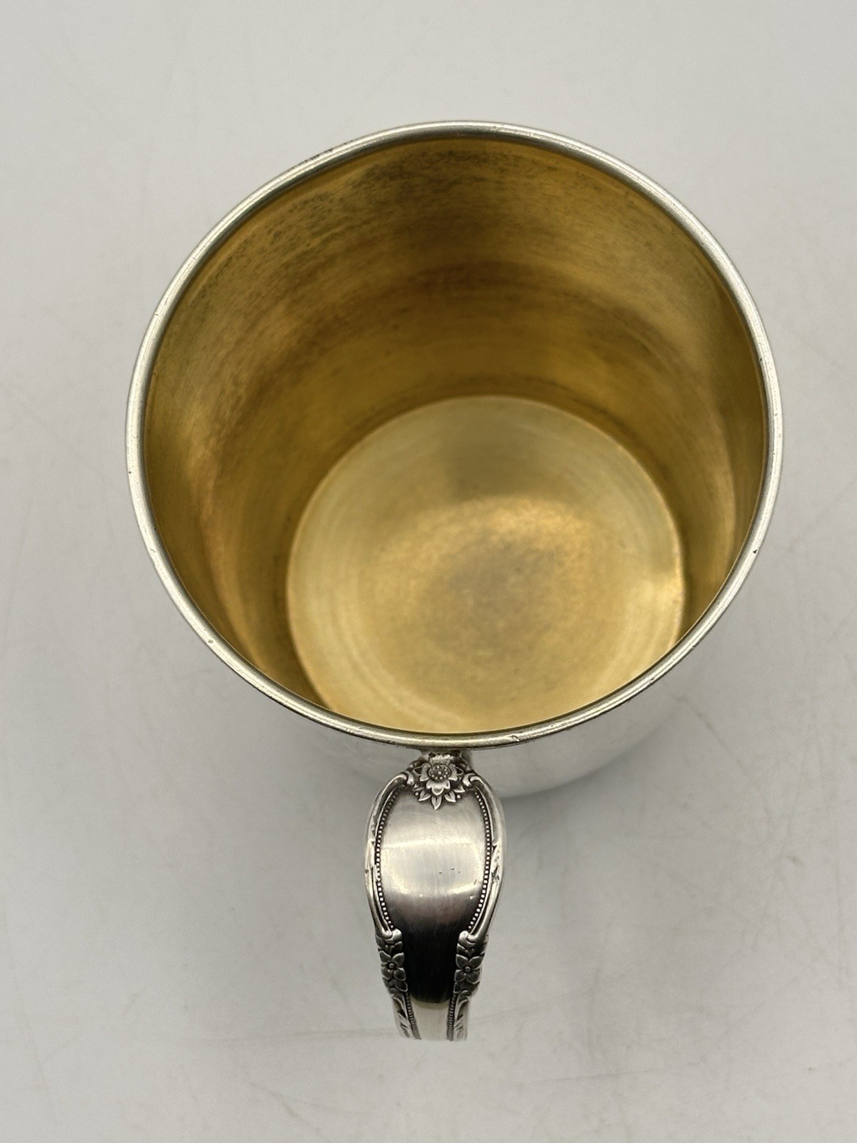Silver Soldered Baby Cup Inscribed Kirk 12-30-53 Remembrance 1847 Rogers Bros