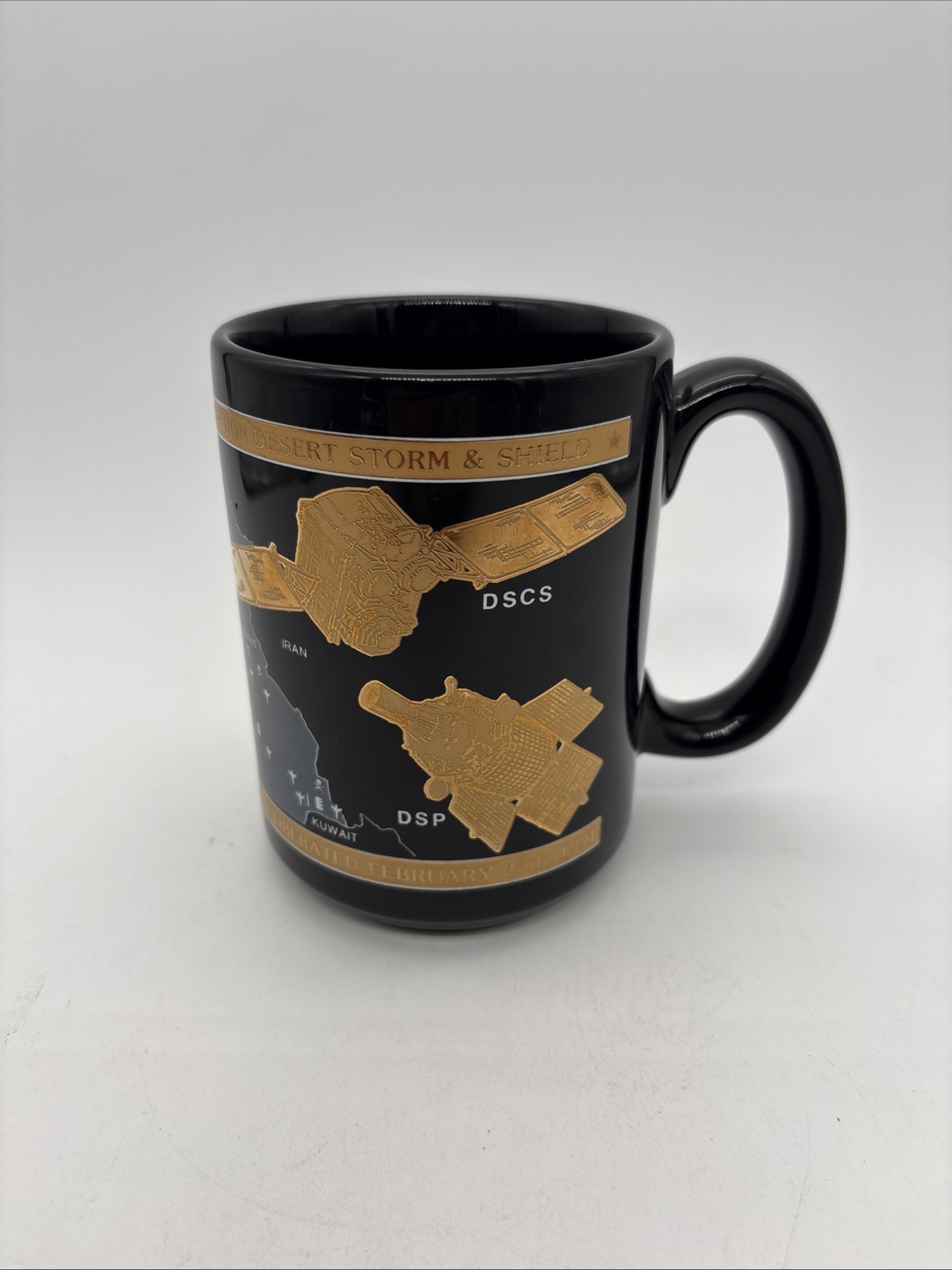 Vintage Operation Desert Storm & Shield Mug - Commemorating The Satellites 90-91