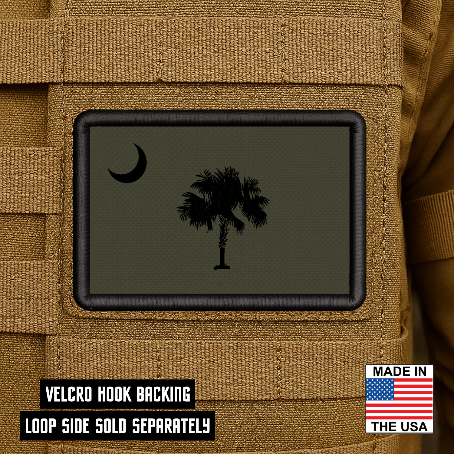 Tactical South Carolina State Flag Morale Patch, 2x3" | VELCRO® Brand Fastener
