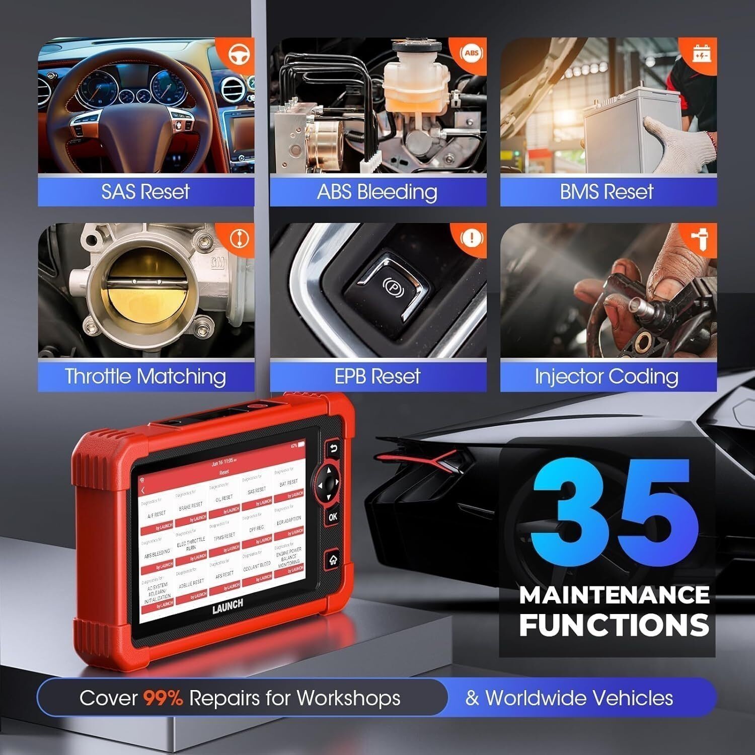 LAUNCH X431 CRP919X Bidirectional OBD2 Scanner Full System Diagnostic Key Coding
