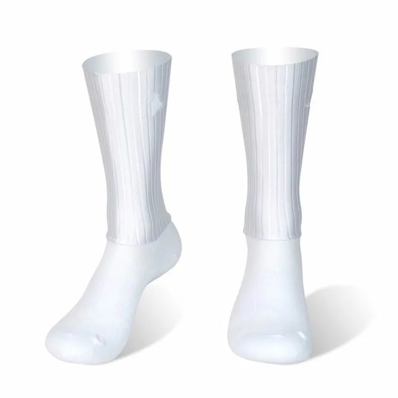 Cycling Anti-Slip Silicone Summer Knee-High Sport Socks for Men Running Bike