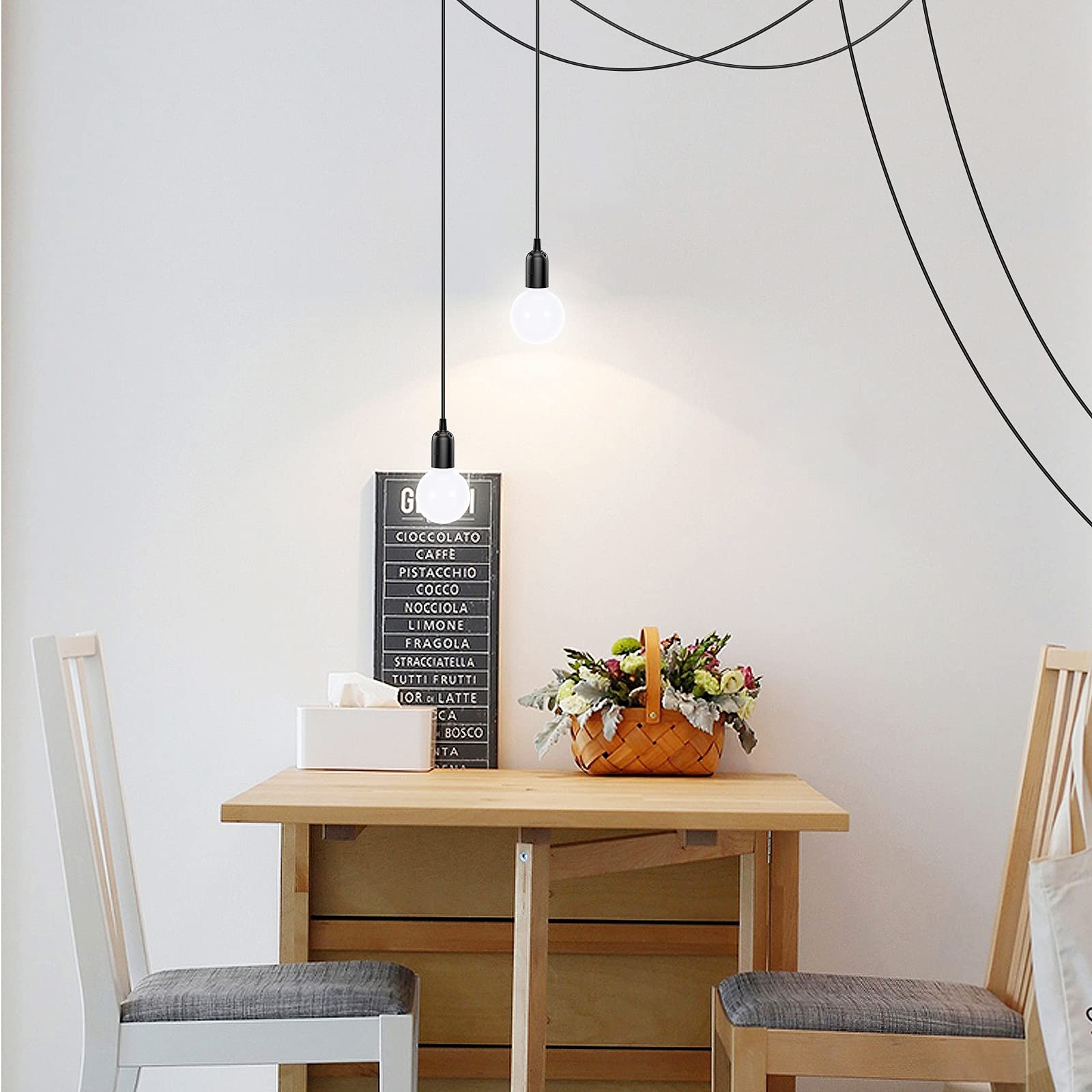 2pack Hanging Light Cord15 Ft Plug In Pendant Light Cord With On/off Switch E26