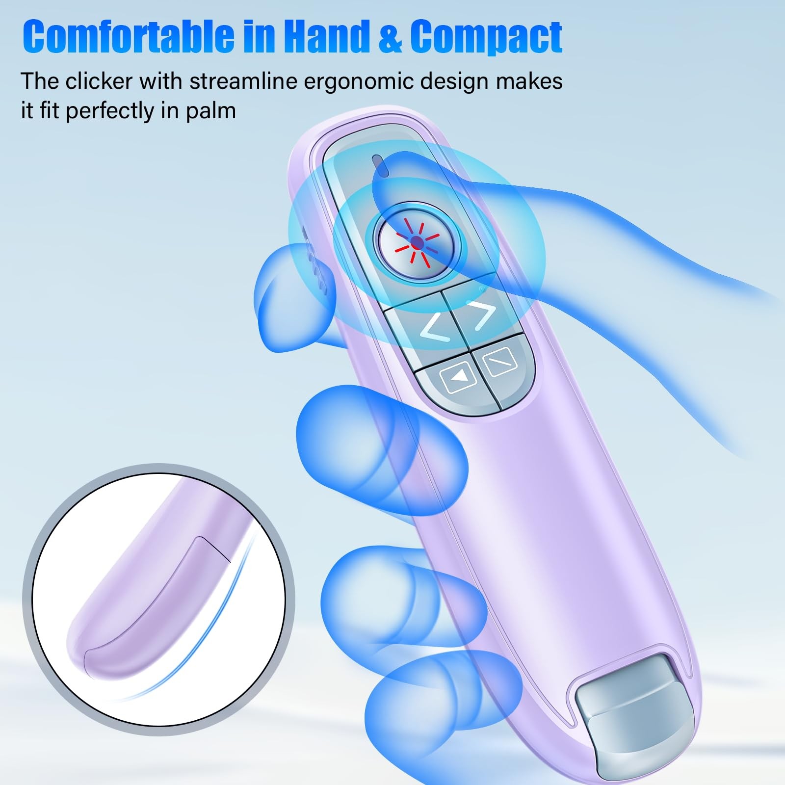 Presentation Clicker Wireless Presenter Remote Clicker, USB PowerPoint Clicke...