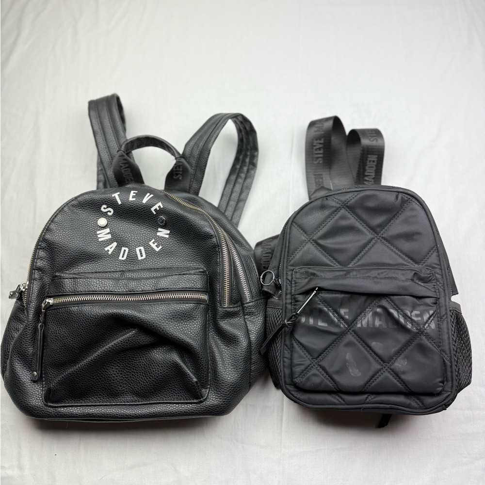 Steve Madden Black Quilted Backpack Duo bundle