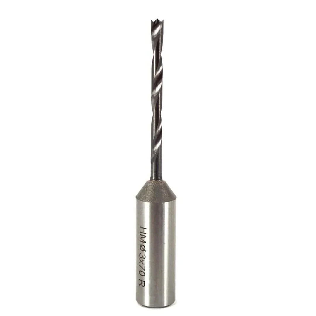 Whiteside DB3-70SC RH Brad Point Dowel Drill Solid Carbide, 3mmCD, 70mmOAL
