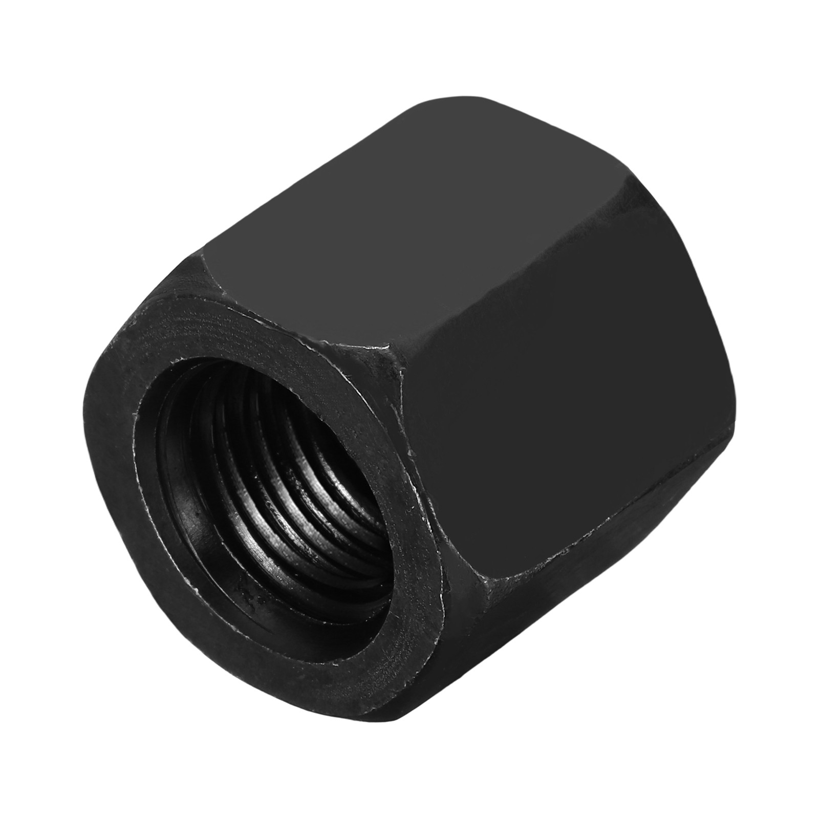 M18x1.5mm Carbon Steel Fine Thread Hex Coupling Nuts, 26mm Length, Black