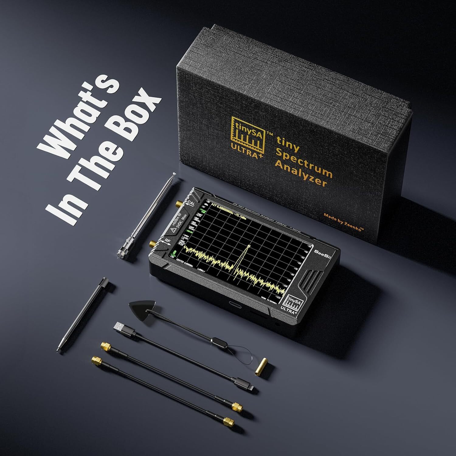 Tinysa Ultra+ ZS407 Spectrum Analyzer 100kHz–7.3GHz Tiny Frequency Analyzer