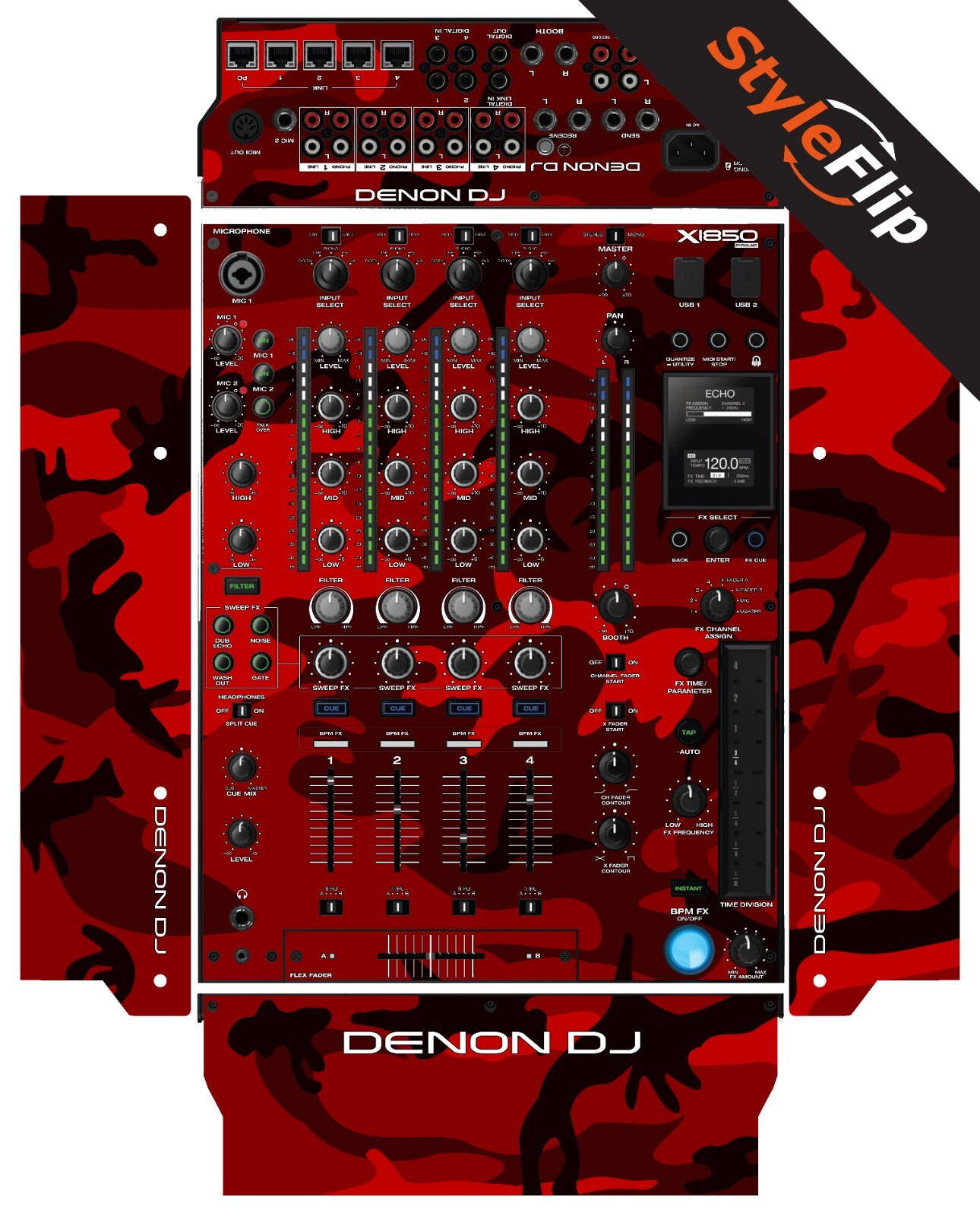 Denon X1850 Prime Skin | Color Red Camo | Protective Decal | StyleFlip Skins