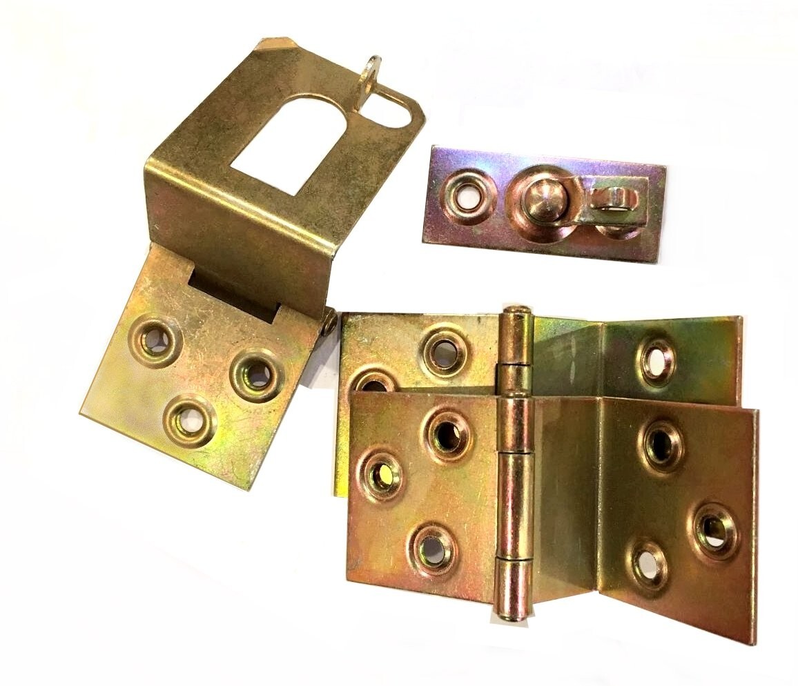 New U.S. Military Box Hardware Set (1 Hasp/Clasp Swivel Assembly & 2 Hinges)