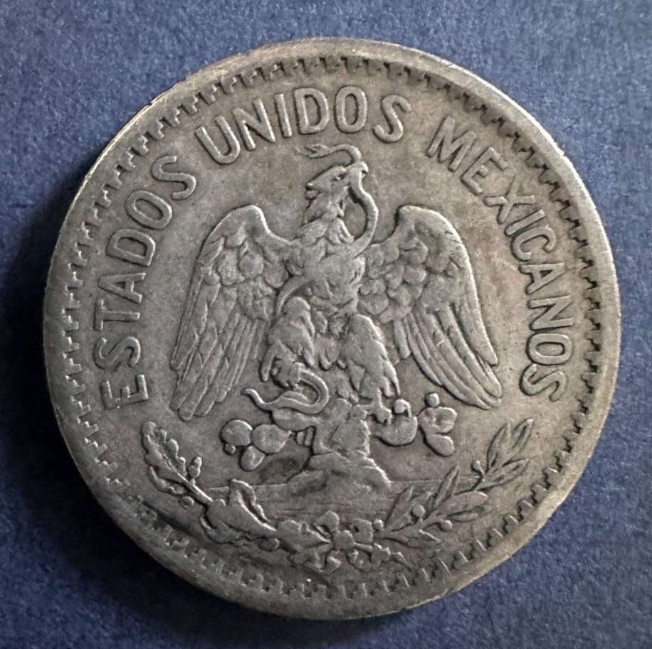 1906 Mexico 50 Centavos Silver Coin Closed 9