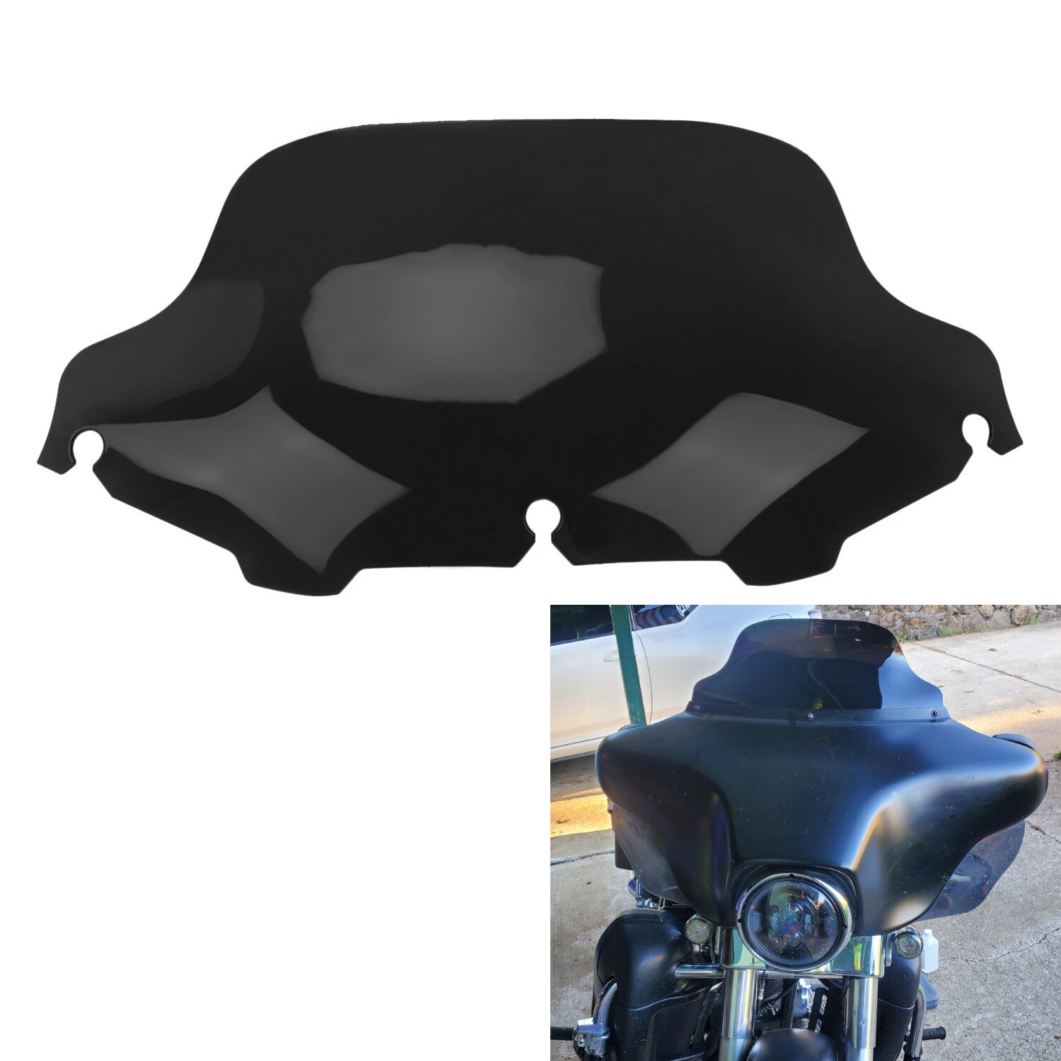Black 8'' Windshield Windscreen for 1996-2013 Harley Electra Street Glide FLHT