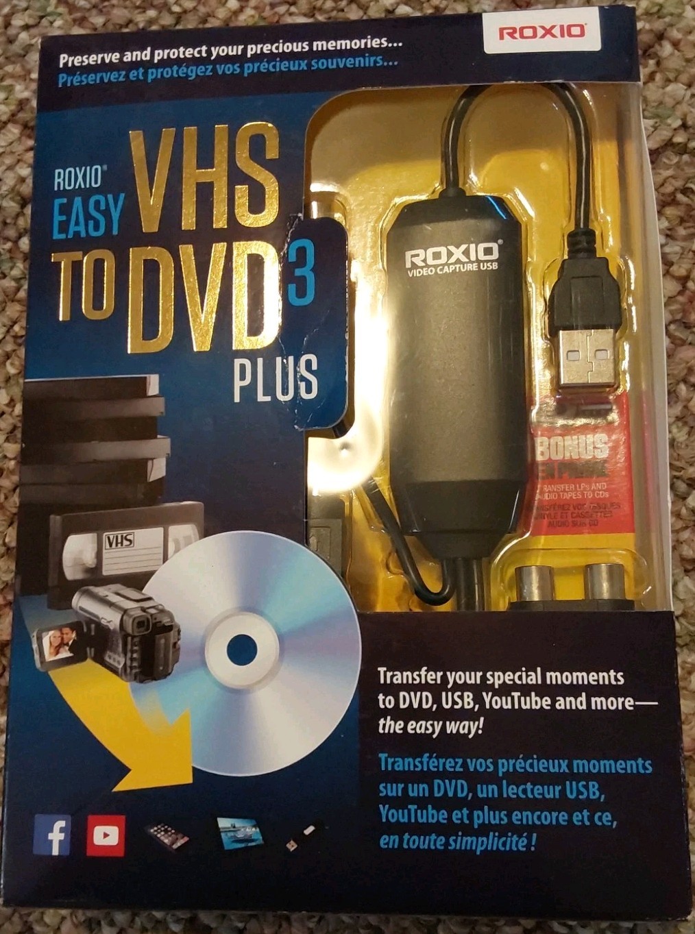 Roxio Easy VHS to DVD 3 Plus New / Sealed Copy Transfer Converter Save Video
